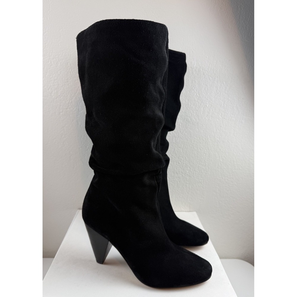 Vince Camuto Womens Gerii Black Suede Leather Slouch Knee High Heel Boots 8.5M - Picture 4 of 8